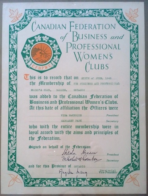 Business and Professional Women (BPW) of Barrie 75th Anniversary (1946-2021)
